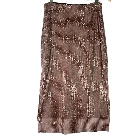 Walter Baker Crista Skirt City Sequin Mink Brown Size 4 Midi NWT MSRP $268 - Picture 5 of 14
